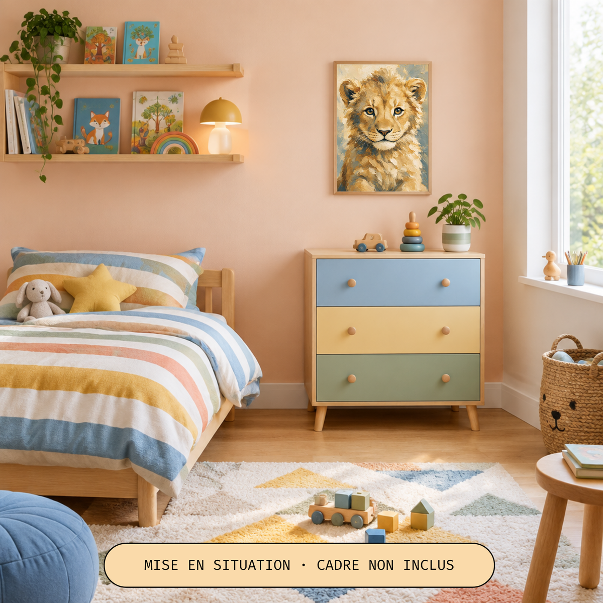 Poster bébé lion – affiche chambre d’enfant sans cadre