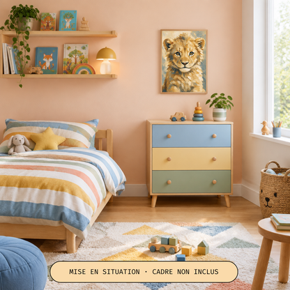 Poster bébé lion – affiche chambre d’enfant sans cadre