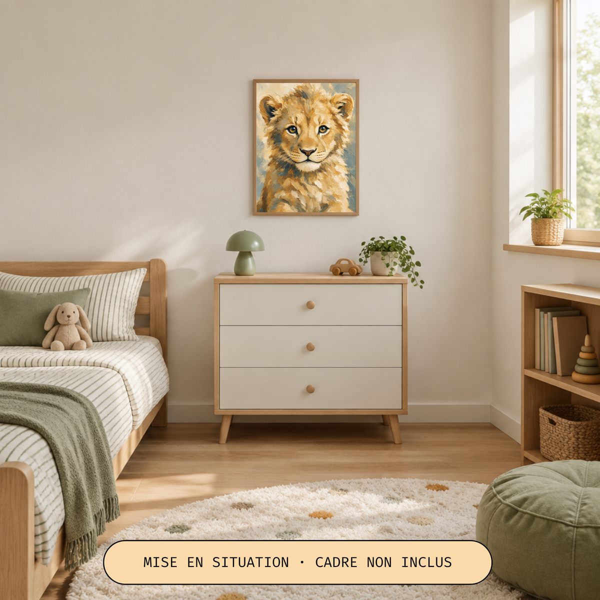 Poster bébé lion – affiche chambre d’enfant sans cadre