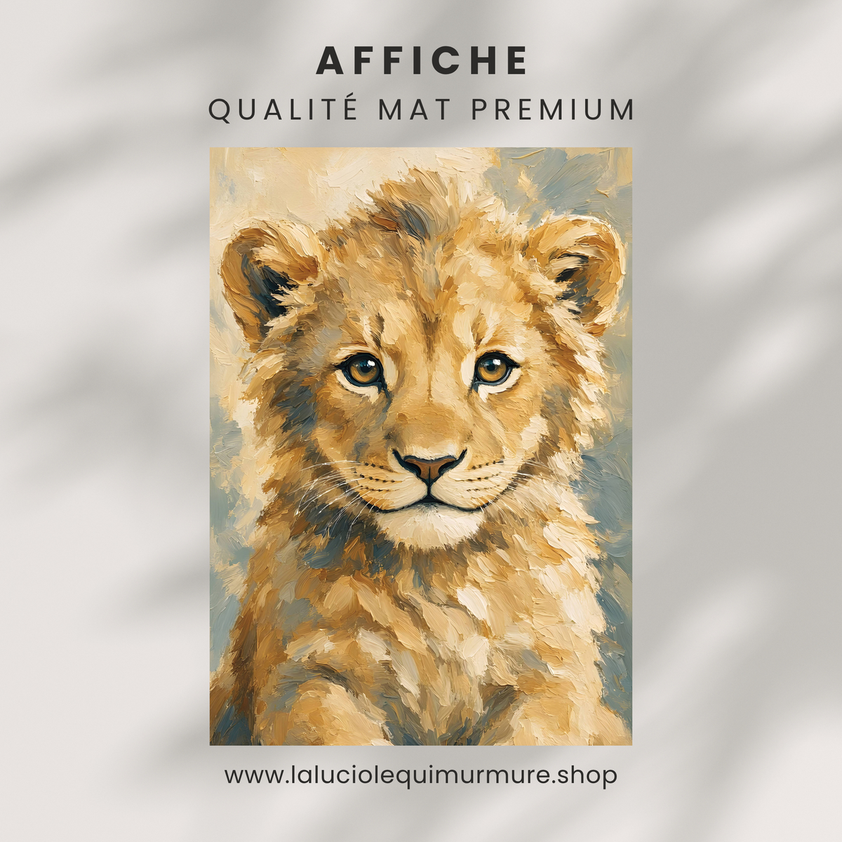 Poster bébé lion – affiche chambre d’enfant sans cadre