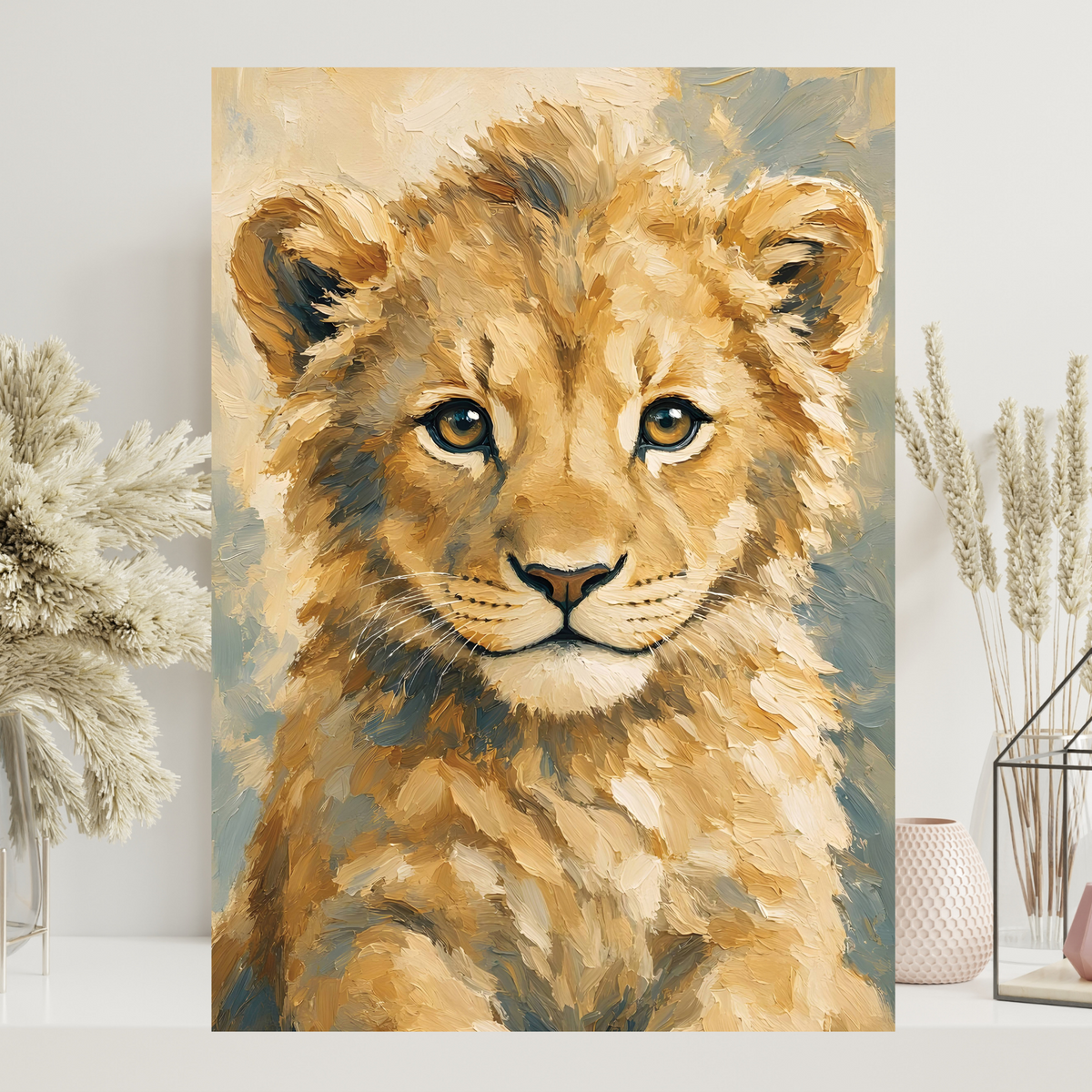 Poster bébé lion – affiche chambre d’enfant sans cadre