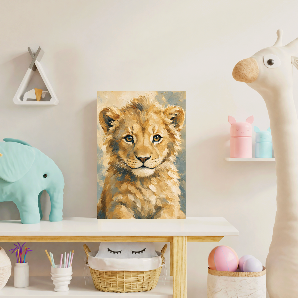 Poster bébé lion – affiche chambre d’enfant sans cadre