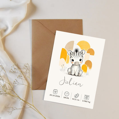 Affiche zèbre personnalisée – Animal totem, fichier numérique