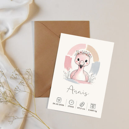Affiche flamant rose personnalisée – Animal totem, fichier numérique
