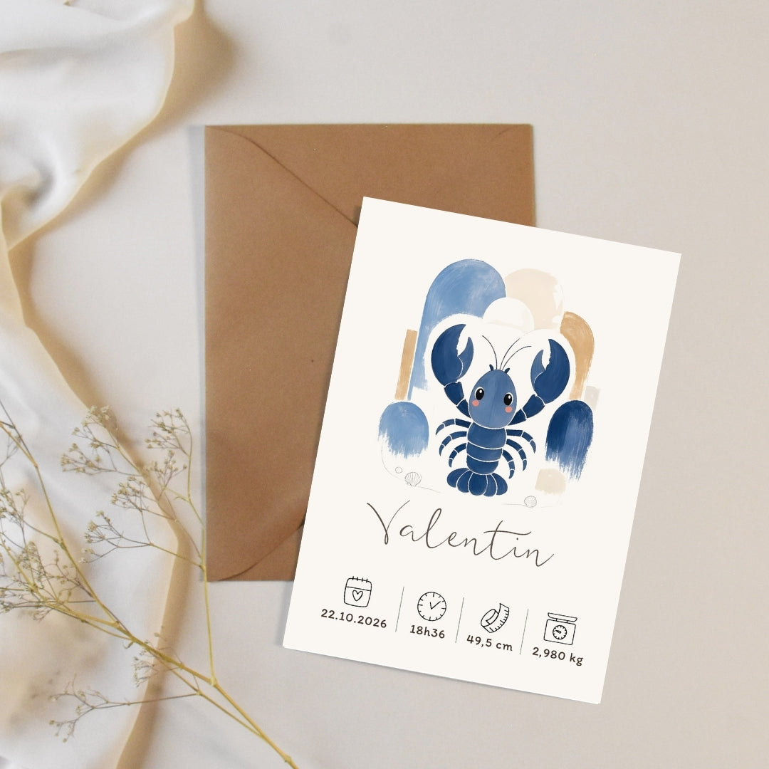 Affiche homard personnalisée – Animal totem, fichier numérique