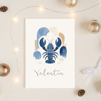 Affiche homard personnalisée – Animal totem, fichier numérique