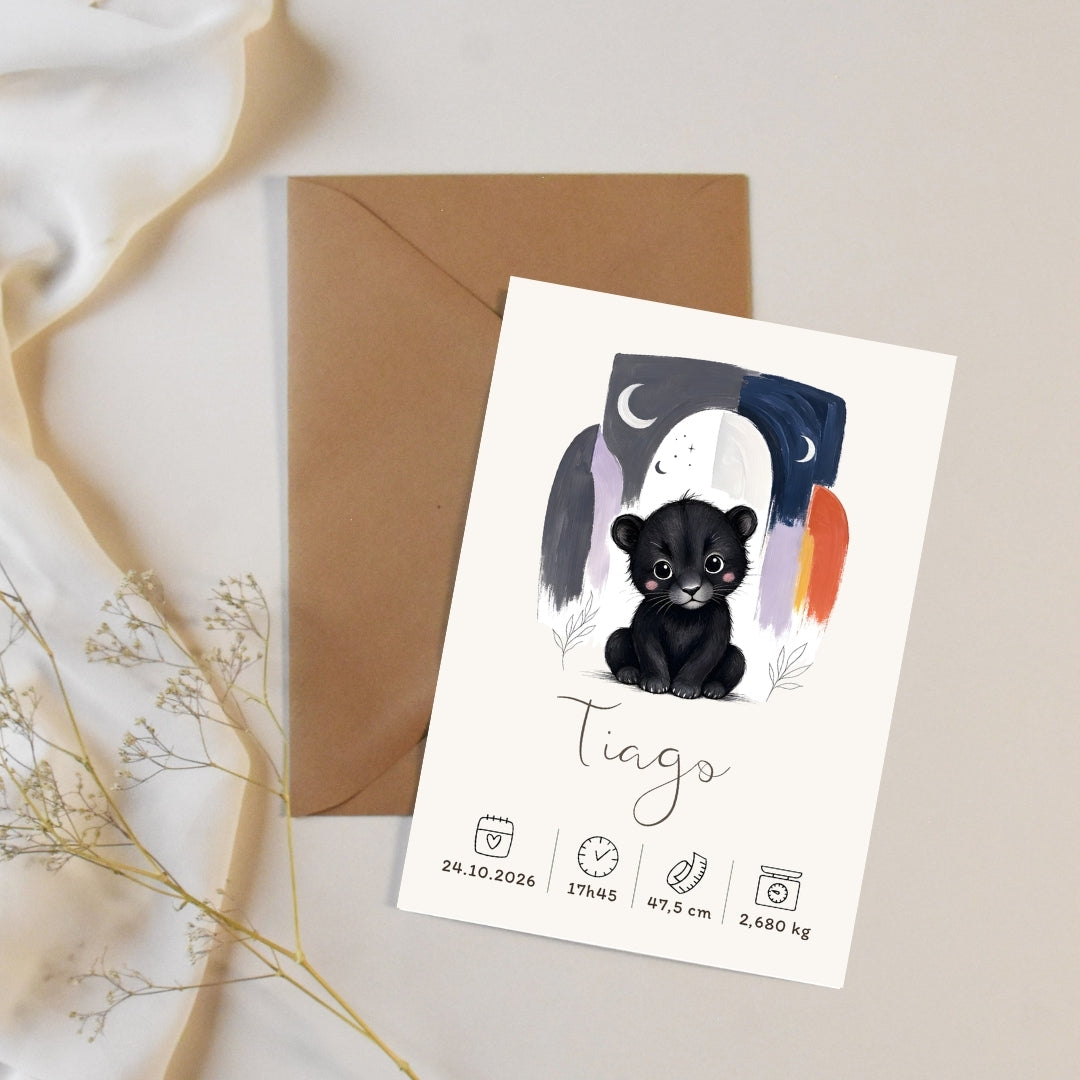 Affiche panthère noire personnalisée – Animal totem, fichier numérique