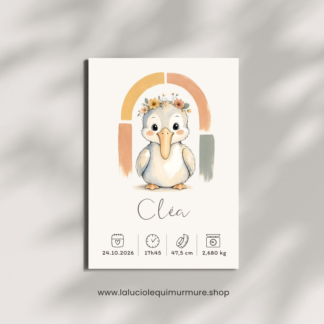 Affiche pélican personnalisée – Animal totem, fichier numérique