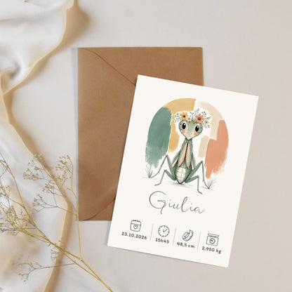 Affiche mante religieuse personnalisée – Animal totem, fichier numérique