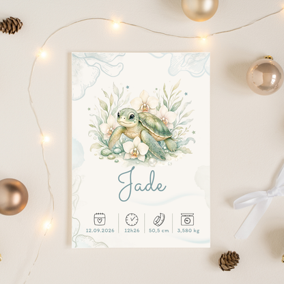 Affiche de naissance Jade personnalisée – Fichier numérique