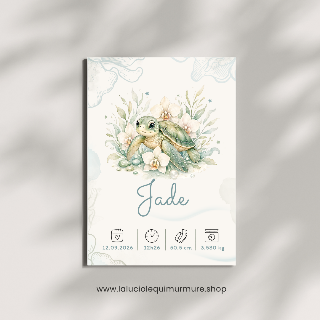 Affiche de naissance Jade personnalisée – Fichier numérique