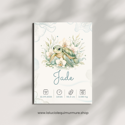 Affiche de naissance Jade personnalisée – Fichier numérique