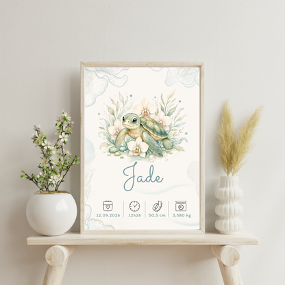 Affiche de naissance Jade personnalisée – Fichier numérique