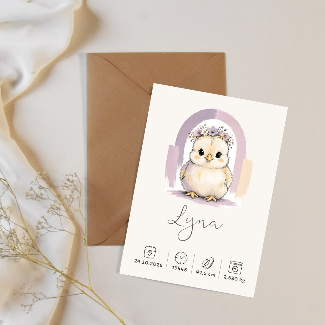 Affiche poussin personnalisée – Animal totem, fichier numérique