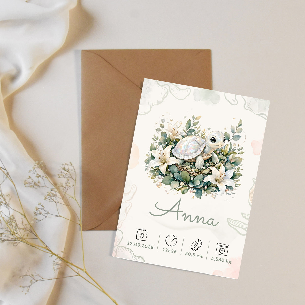 Affiche de naissance Anna personnalisée – fichier numérique