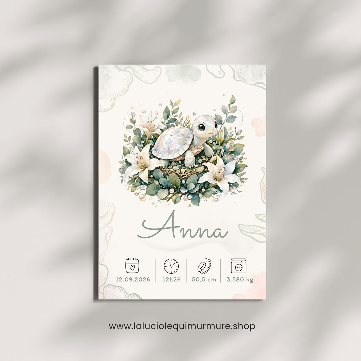 Affiche de naissance Anna personnalisée – fichier numérique