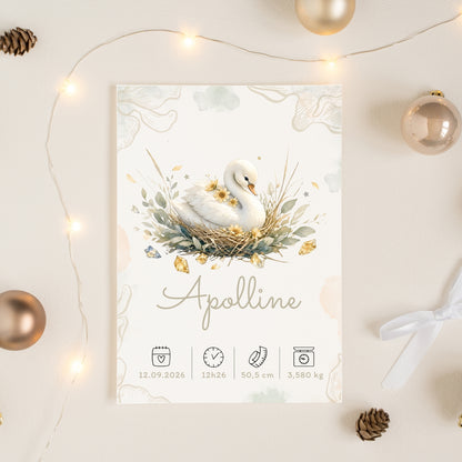Affiche de naissance Apolline personnalisée – fichier numérique