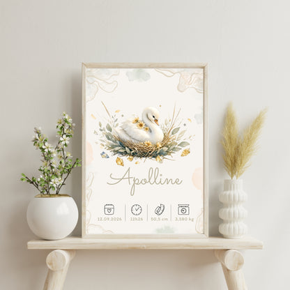 Affiche de naissance Apolline personnalisée – fichier numérique