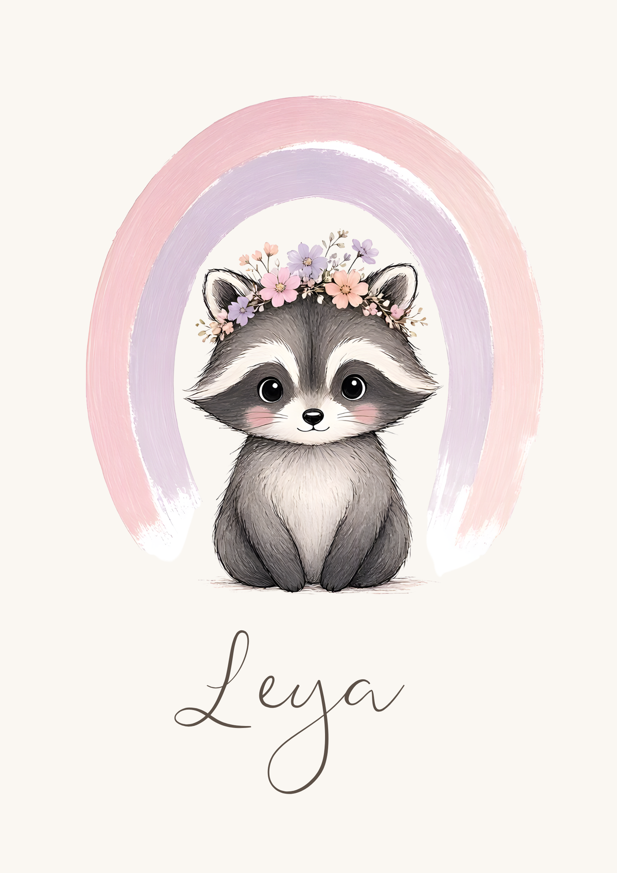 Affiche raton laveur personnalisée – Animal totem
