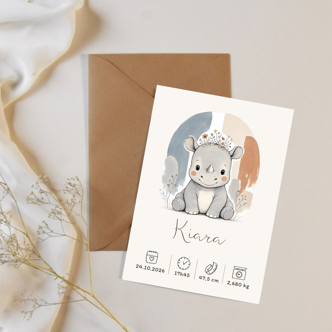 Affiche rhinocéros personnalisée – Animal totem, fichier numérique