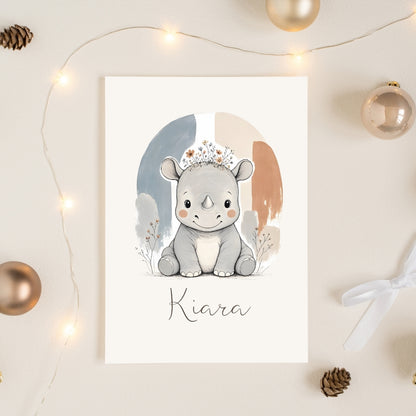 Affiche rhinocéros personnalisée – Animal totem, fichier numérique