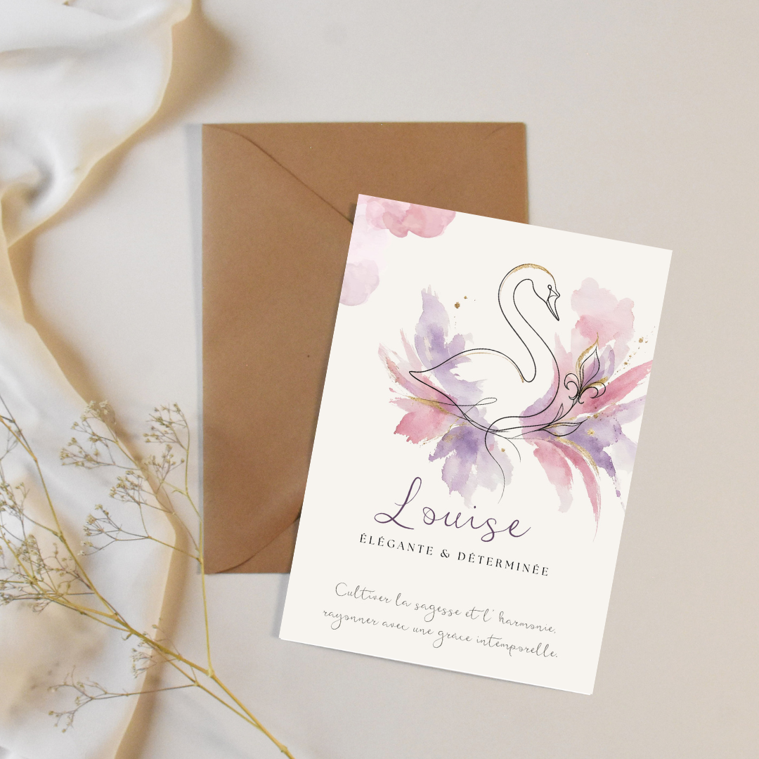 Affiche symbolique du prénom Louise – Fichier numérique à imprimer