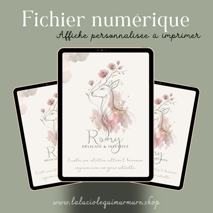 Affiche symbolique du prénom Romy – Téléchargement numérique à imprimer