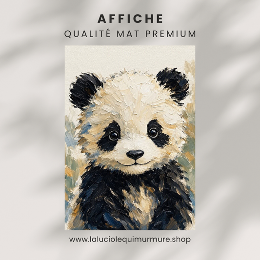Poster bébé panda – affiche chambre d'enfant sans cadre