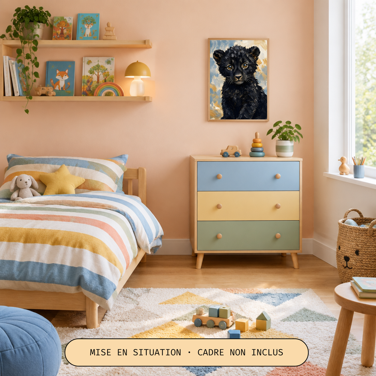 Poster bébé panthère noire – affiche sans cadre pour chambre d’enfant
