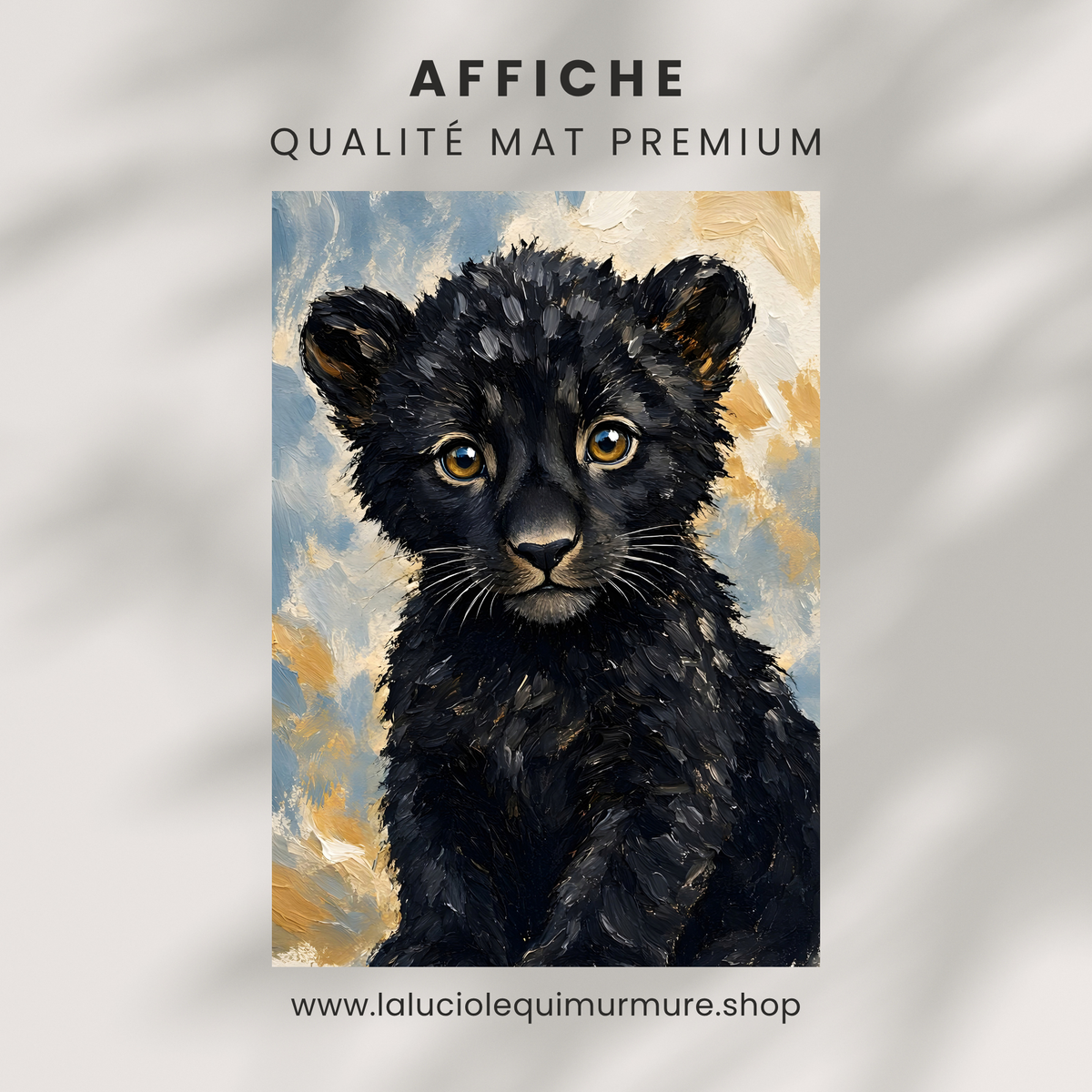 Poster bébé panthère noire – affiche sans cadre pour chambre d’enfant
