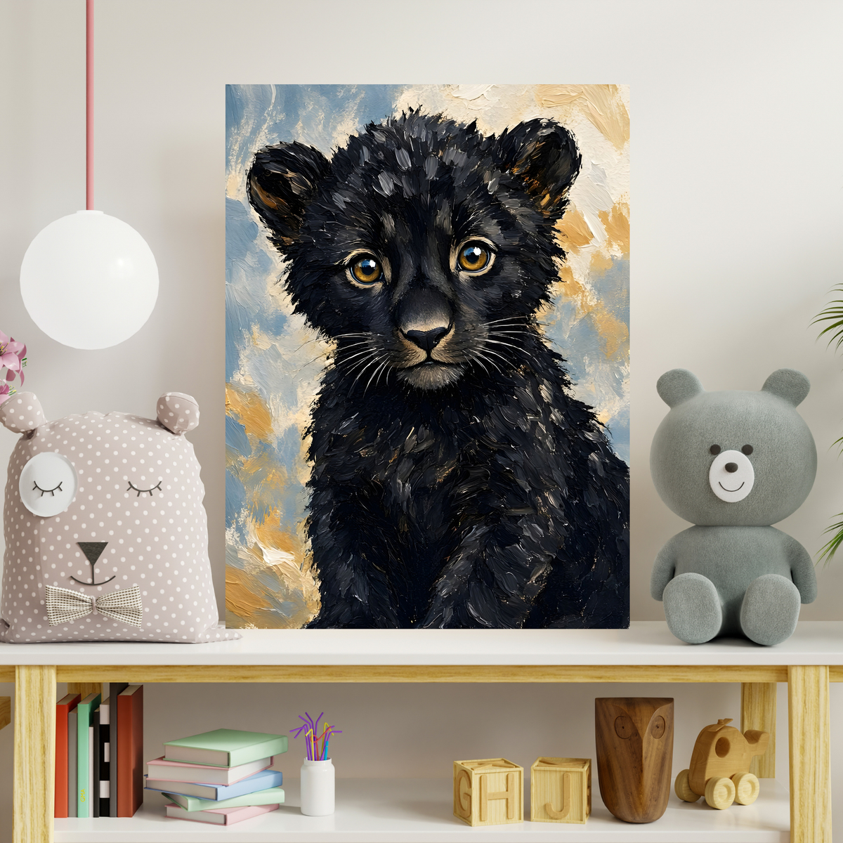 Poster bébé panthère noire – affiche sans cadre pour chambre d’enfant