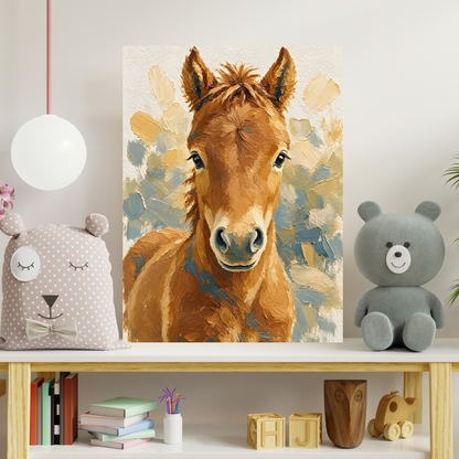 Affiche cheval aquarelle sans cadre – chambre d’enfant