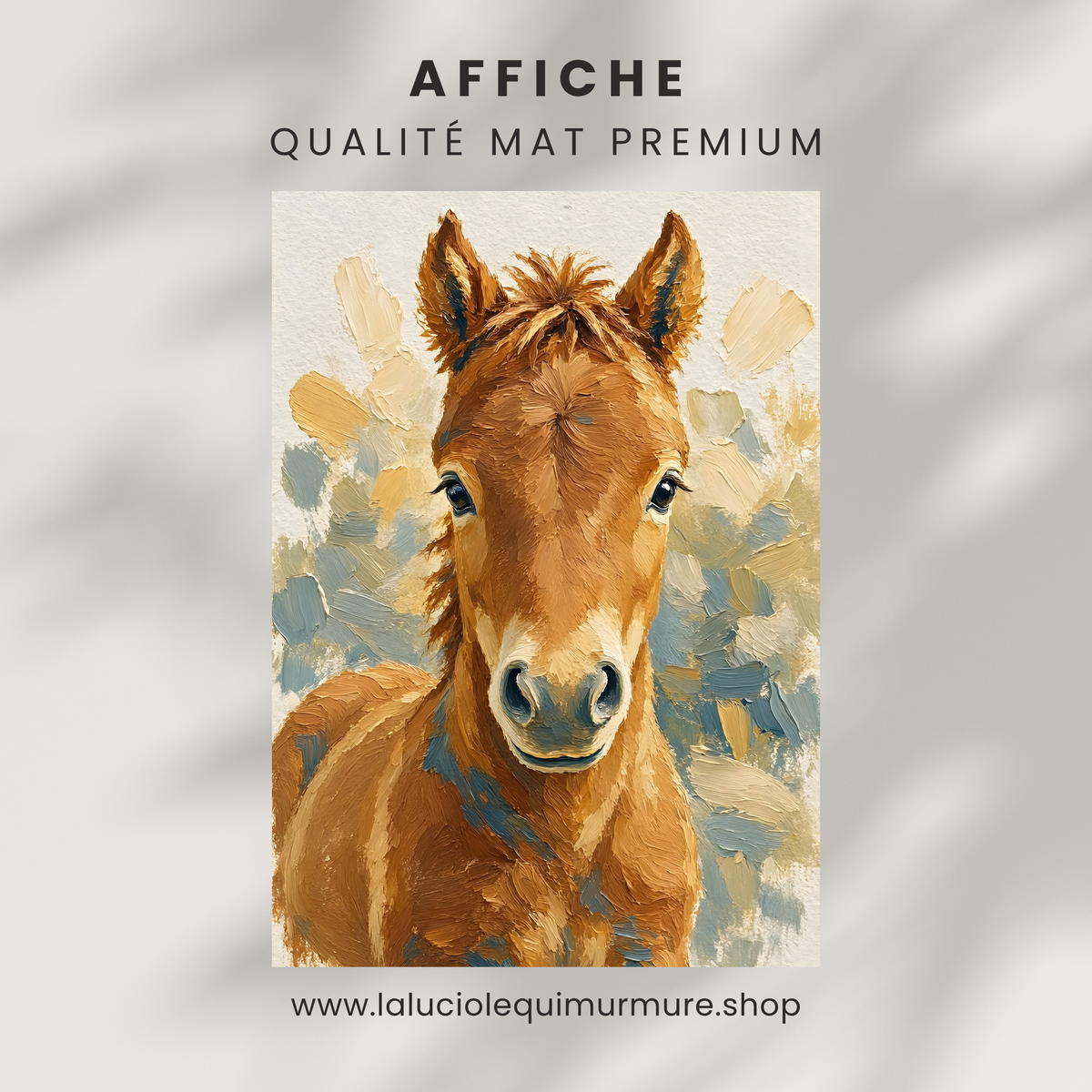 Affiche cheval aquarelle sans cadre – chambre d’enfant