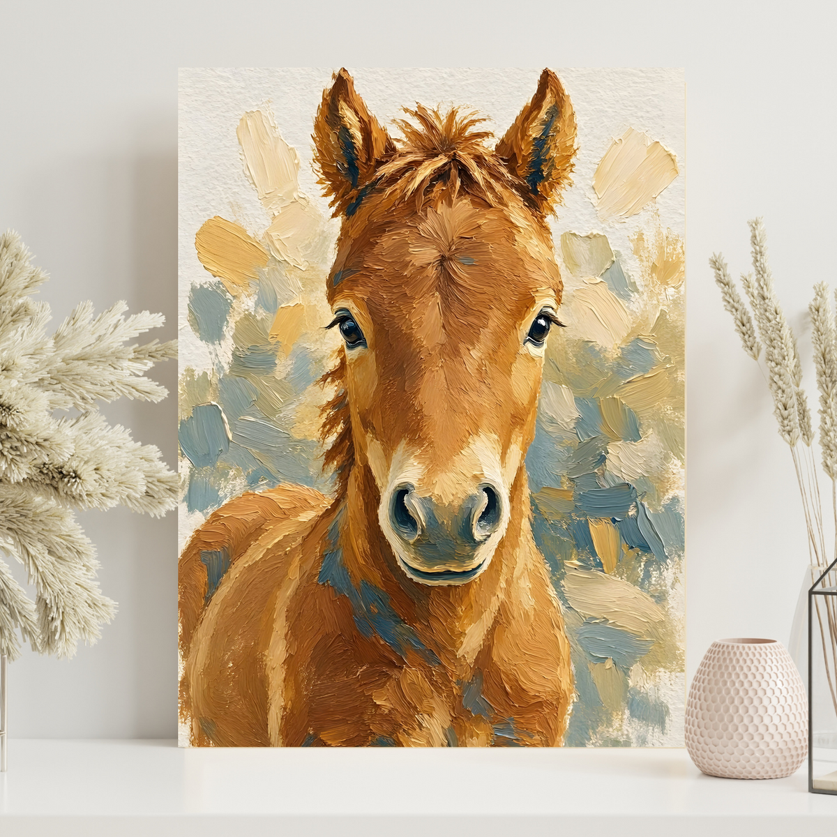 Affiche cheval aquarelle sans cadre – chambre d’enfant