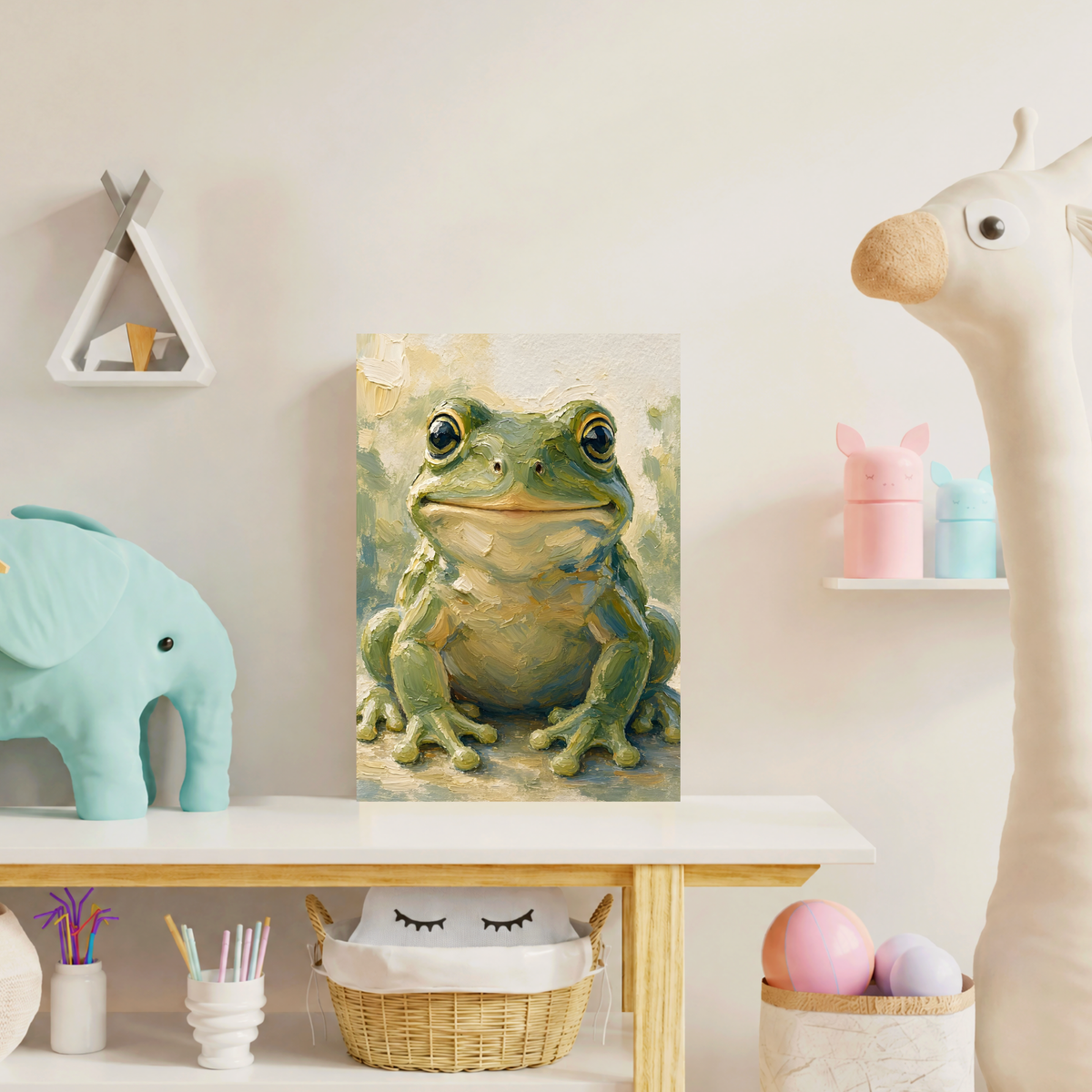 Poster bébé grenouille – affiche chambre d'enfant sans cadre