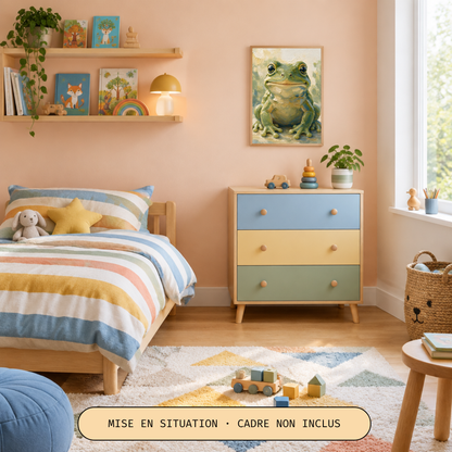 Poster bébé grenouille – affiche chambre d'enfant sans cadre
