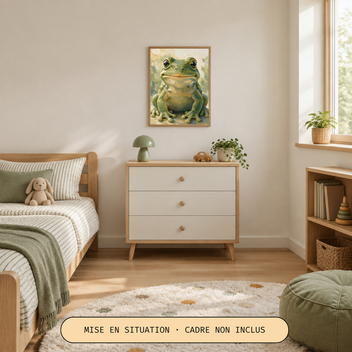 Poster bébé grenouille – affiche chambre d'enfant sans cadre