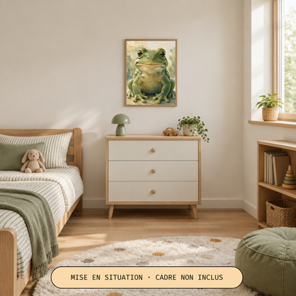Poster bébé grenouille – affiche chambre d'enfant sans cadre