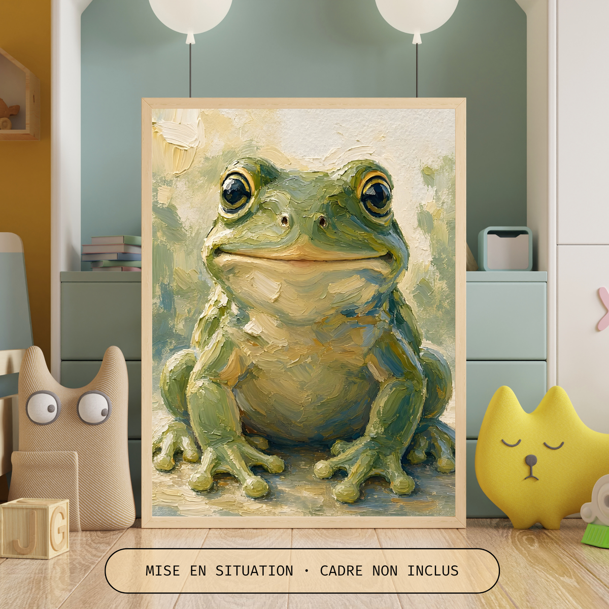 Poster bébé grenouille – affiche chambre d'enfant sans cadre