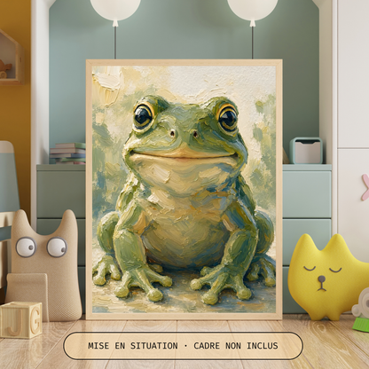 Poster bébé grenouille – affiche chambre d'enfant sans cadre