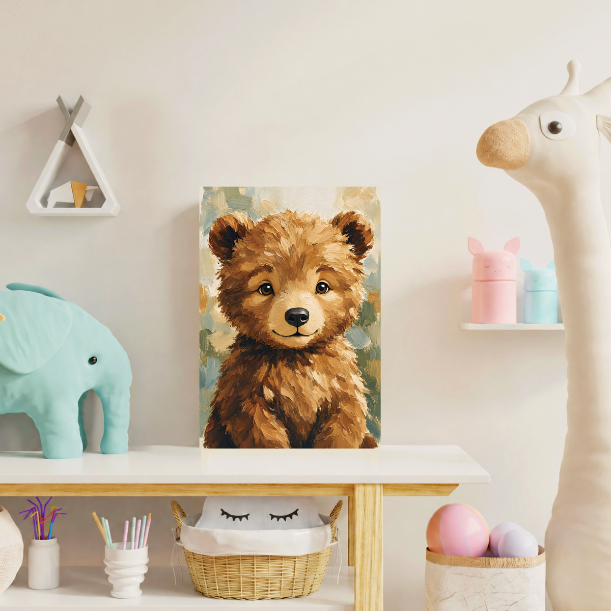 Poster bébé ours – affiche chambre d'enfant sans cadre