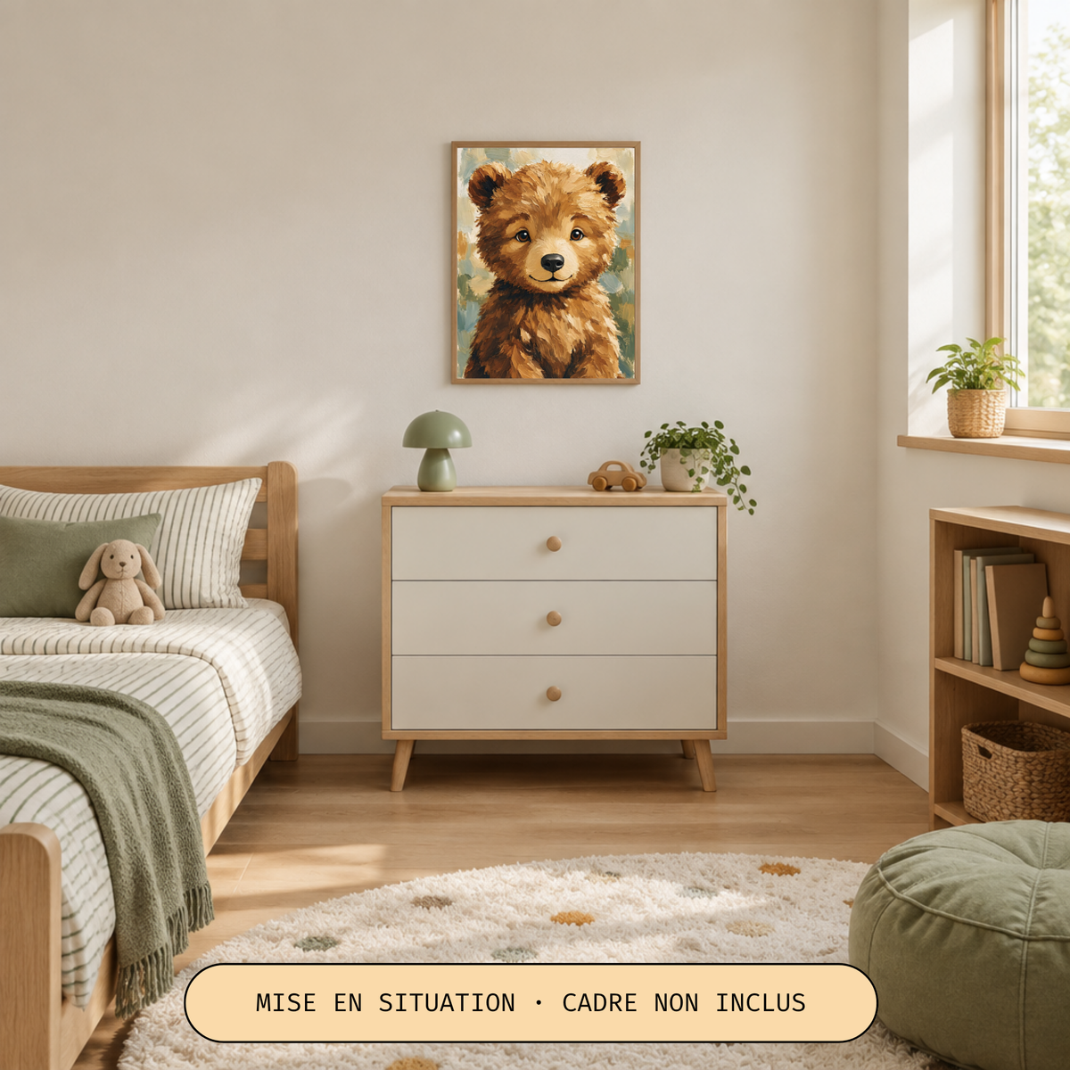 Poster bébé ours – affiche chambre d'enfant sans cadre