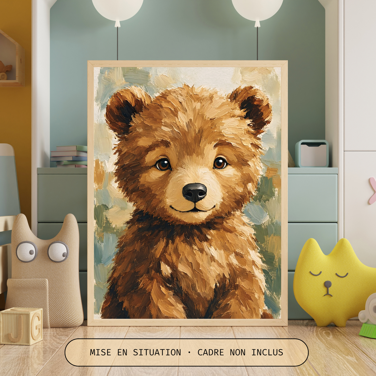 Poster bébé ours – affiche chambre d'enfant sans cadre