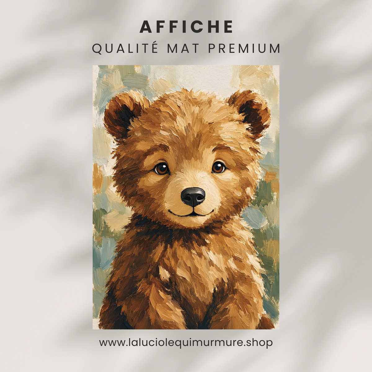 Poster bébé ours – affiche chambre d'enfant sans cadre
