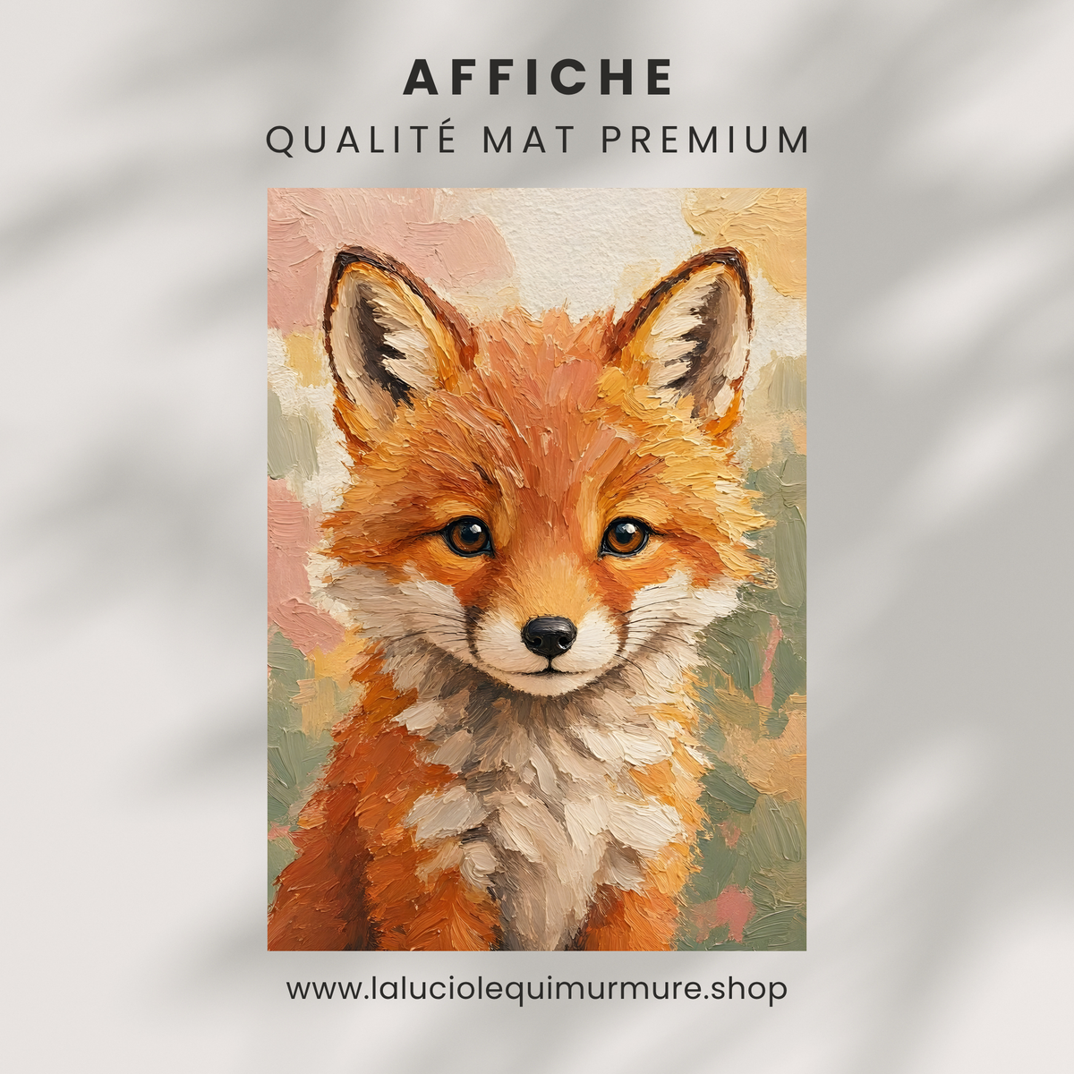 Poster bébé renard – affiche chambre d'enfant sans cadre