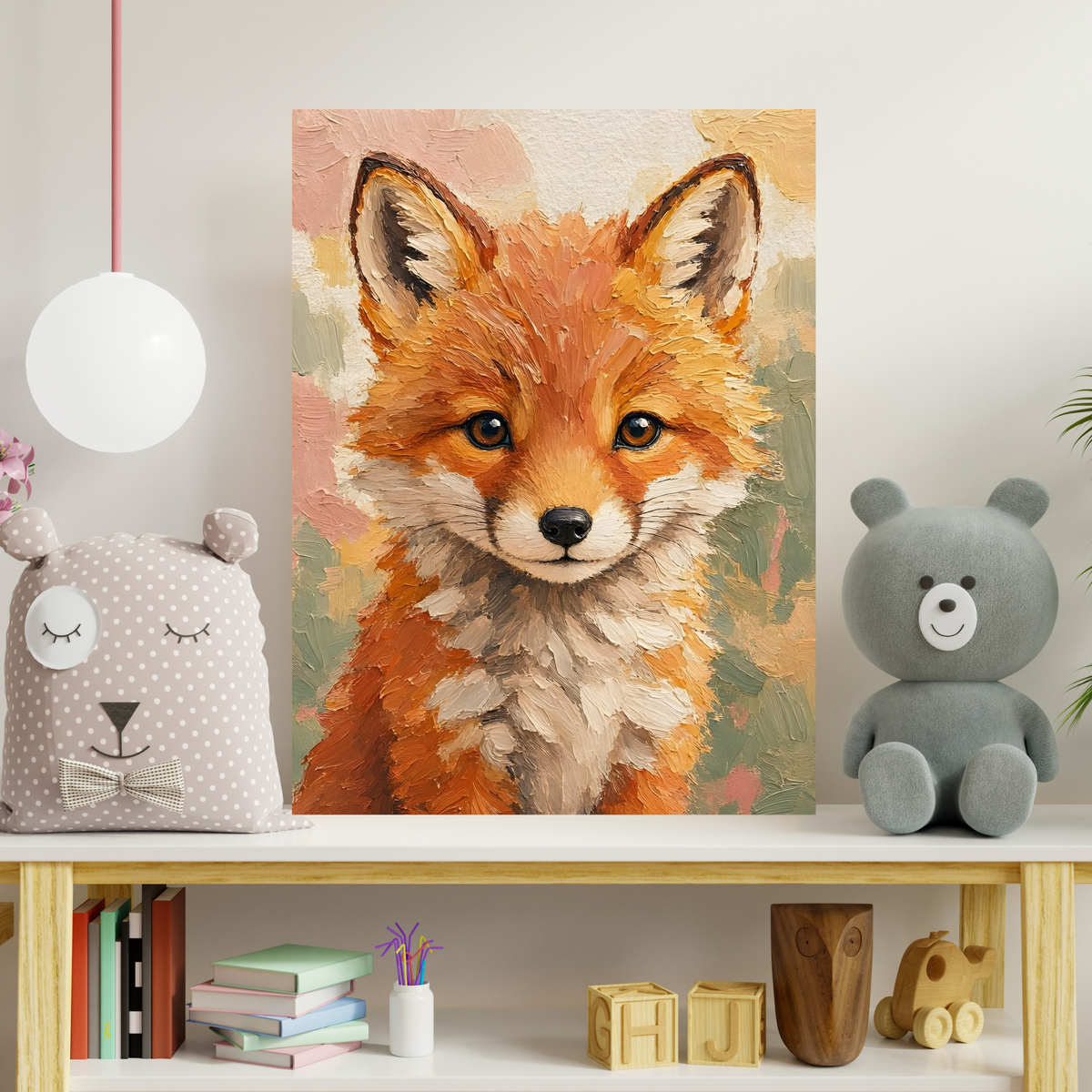 Poster bébé renard – affiche chambre d'enfant sans cadre