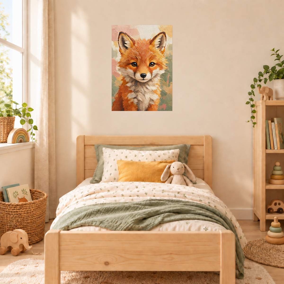 Poster bébé renard – affiche chambre d'enfant sans cadre