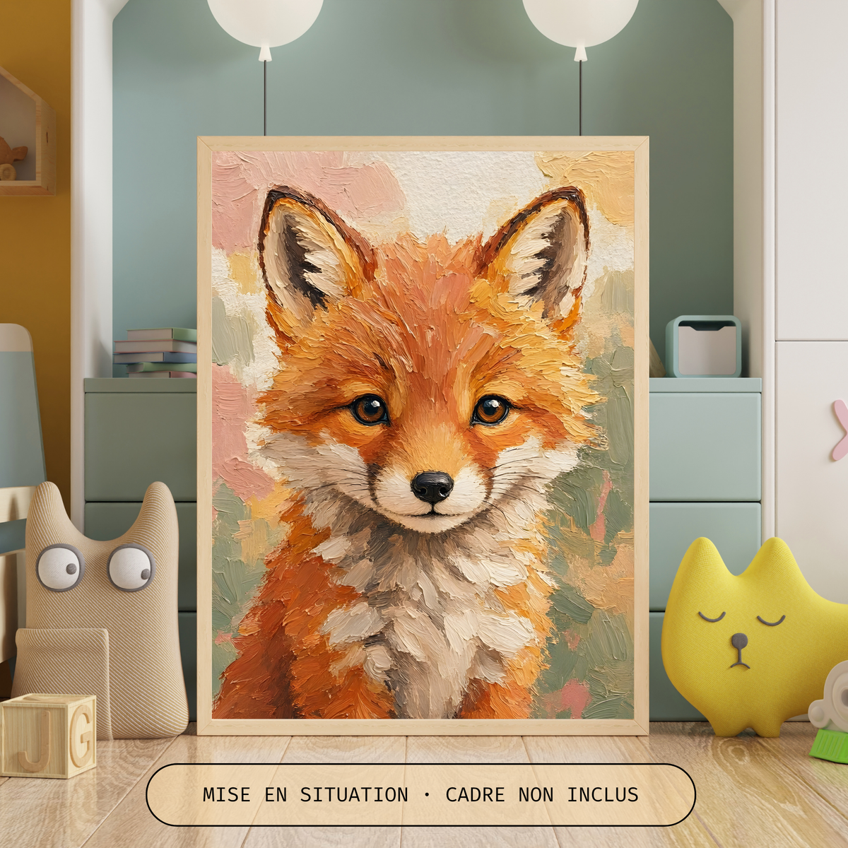 Poster bébé renard – affiche chambre d'enfant sans cadre