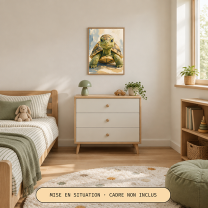 Poster bébé tortue de terre – affiche sans cadre