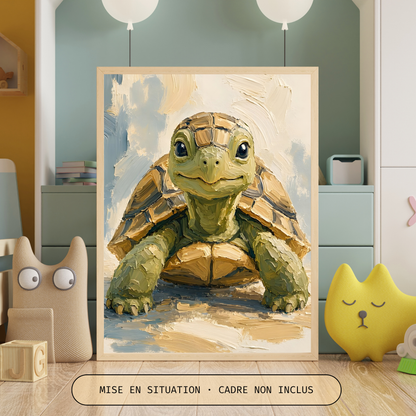 Poster bébé tortue de terre – affiche sans cadre